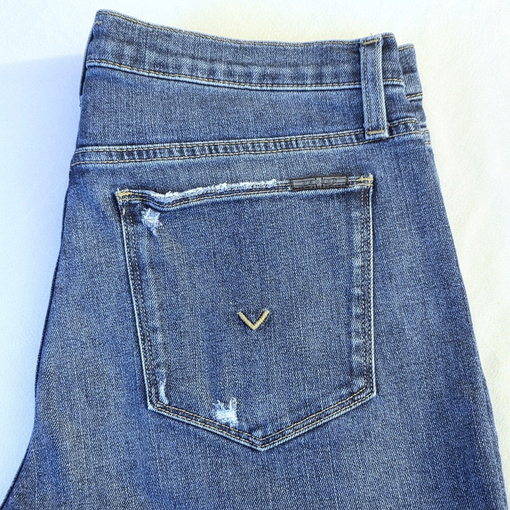 Hudson Women Natalie Mid Rise Slim Boyfriend Stretch Crop Cuff Jeans Sz 30 32X26